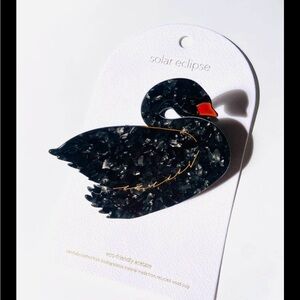 Solar Eclipse Black Swan Hair Clip